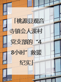 桃源县观音寺镇会人溪村党支部的“48小时”救援纪实